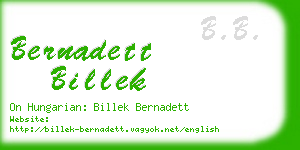 bernadett billek business card